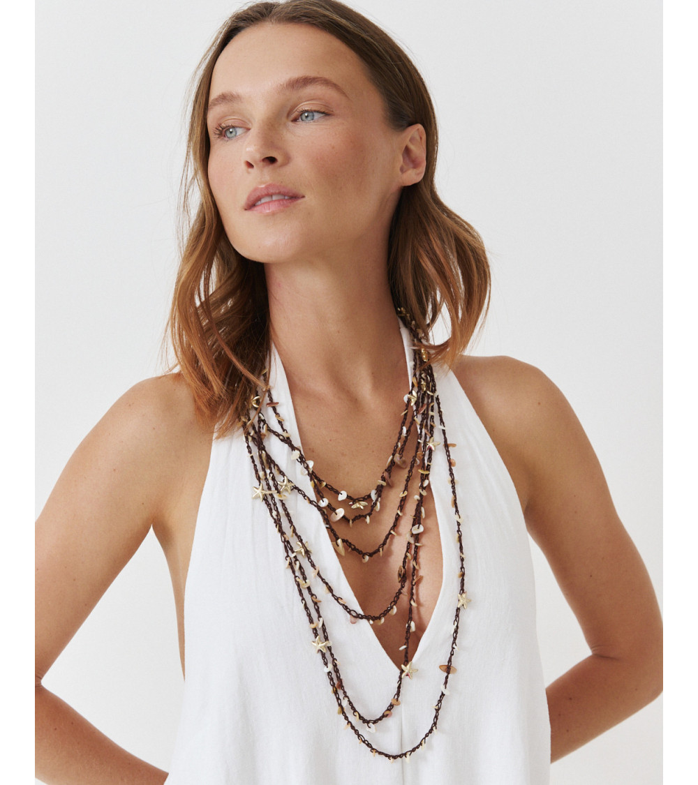COLLAR CONCHAS BOHO MULTICAPA TRENZADO | MULAYA