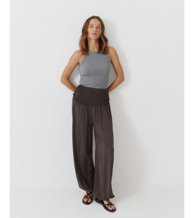 PANTALÓN BOMBACHO CINTURA ANCHA VISCOSA | MULAYA