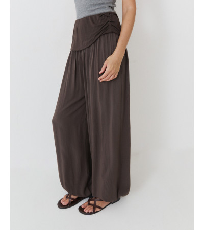 PANTALÓN BOMBACHO CINTURA ANCHA VISCOSA | MULAYA