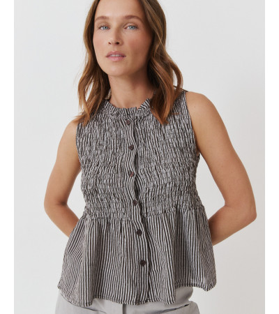 TOP NIDO ABEJA PEPLUM MINI VOLANTES BOTONES | MULAYA