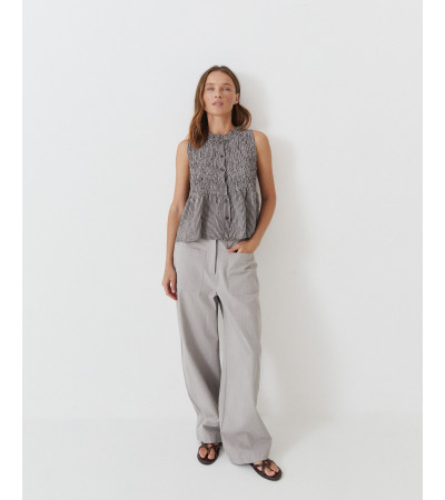 TOP NIDO ABEJA PEPLUM MINI VOLANTES BOTONES | MULAYA