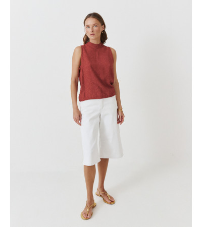 TOP HALTER JACQUARD CIERRE BOTONES TRASERO | MULAYA