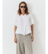 CAMISA LINO MANGA CORTA CUELLO SOLAPA | MULAYA