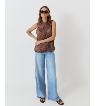 BLUSA CUELLO MAO JACQUARD FLORES ORIENTAL | MULAYA