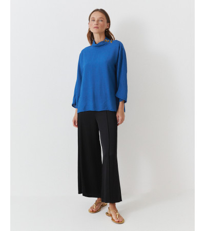 BLUSA CUELLO MAO BOTONES MANGA MURCIÉLAGO | MULAYA