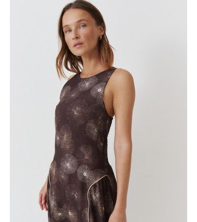 VESTIDO MIDI ESTAMPADO GEOMÉTRICO