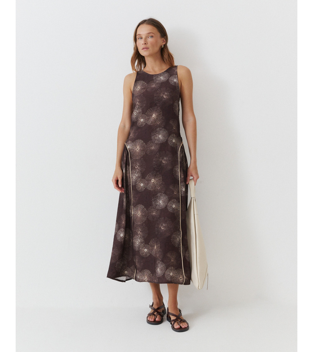 VESTIDO MIDI ESTAMPADO GEOMÉTRICO