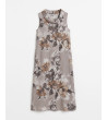 VESTIDO LARGO LINO CUELLO BOBO FLORES BOLSILLOS | MULAYA