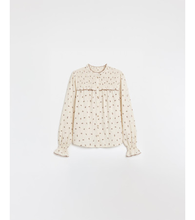 BLUSA NIDO ABEJA MINI VOLANTES MANGA LARGA PUÑOS | MULAYA