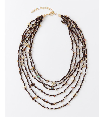 COLLAR CONCHAS BOHO MULTICAPA TRENZADO | MULAYA