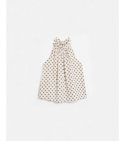 TOP HALTER PUNTOS LAZADA TRASERA MANGA SISA | MULAYA