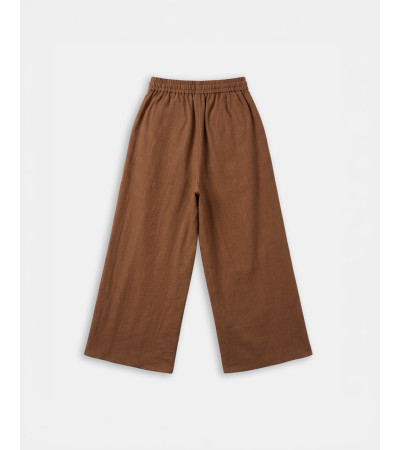 PANTALÓN PALAZZO CON VOLANTES EFECTO CAPA | MULAYA