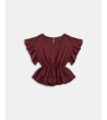 BLUSA CON CINTURA ELÁSTICA Y VOLANTES | MULAYA