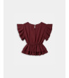 BLUSA CON CINTURA ELÁSTICA Y VOLANTES | MULAYA