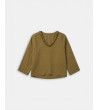 BLUSA MANGA LARGA CON FLECOS EN CUELLO | MULAYA