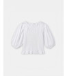 BLUSA NIDO DE ABEJA CON MANGA ABULLONADA | MULAYA