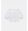 BLUSA NIDO DE ABEJA CON MANGA ABULLONADA | MULAYA