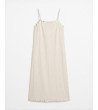 VESTIDO LARGO ESCOTE CUADRADO TIRANTES BOTONES | MULAYA