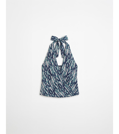 TOP HALTER CRUZADO ESTAMPADO ELÁSTICO | MULAYA