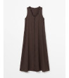VESTIDO LARGO ESCOTE PICO FLECOS BOLSILLOS | MULAYA