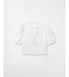 BLUSA BORDADA MANGA GLOBO ASIMÉTRICA | MULAYA