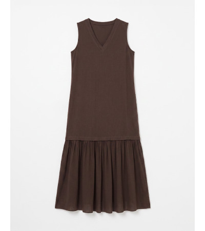 VESTIDO LARGO CON BAJO PLISADO | MULAYA