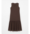 VESTIDO LARGO CON BAJO PLISADO | MULAYA