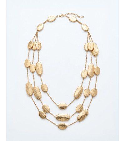 COLLAR MULTICUERDA OVALOS DORADOS