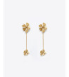 PENDIENTES LARGOS FLOR DORADA ACERO | MULAYA