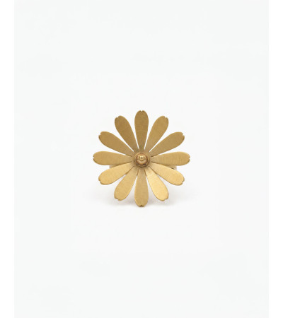Anillo Ajustable de Acero con Diseño de Flor | MULAYA