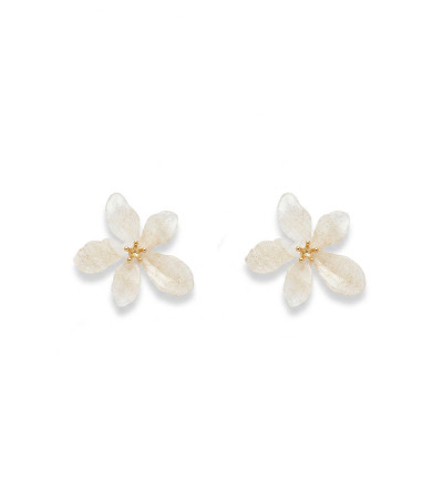 Pendiente de Flor con Detalle Dorado Central | MULAYA