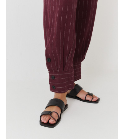 PANTALÓN JOGGER DE VESTIR RAYAS CON PUÑO BOTÓN | MULAYA