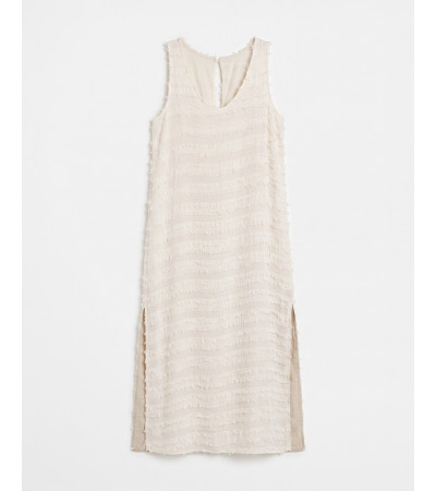 VESTIDO LARGO CUELLO U MANGA SISA FLECOS | MULAYA