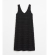 VESTIDO LARGO CUELLO U MANGA SISA FLECOS | MULAYA