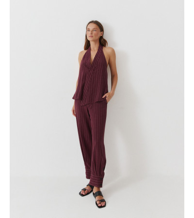 TOP HALTER RAYAS ESPALDA DESCUBIERTA BOTÓN OCULTO | MULAYA