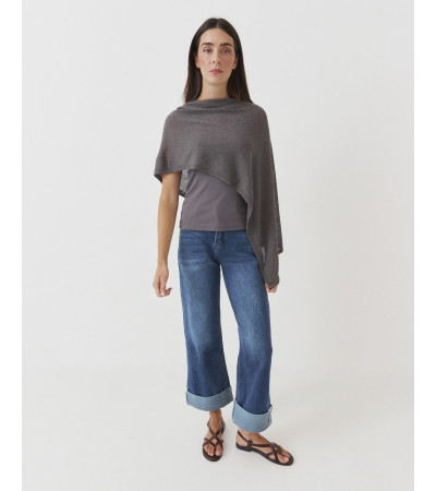 Capa de Punto con Cuello Barco y Lentejuelas para Mujer | MULAYA