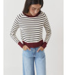 Jersey de Rayas con Cuello Redondo para Mujer | MULAYA