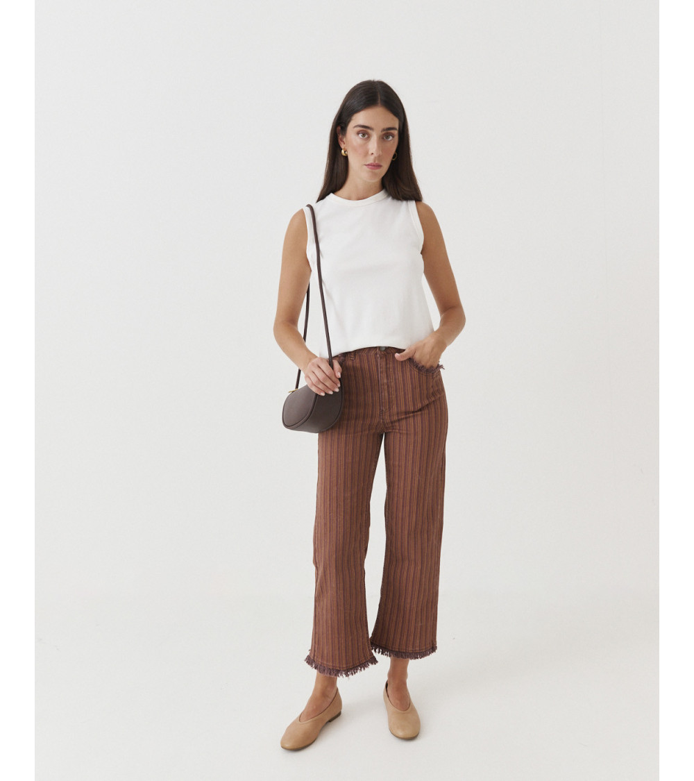 PANTALÓN STRAIGHT RAYADO DESFLECADO