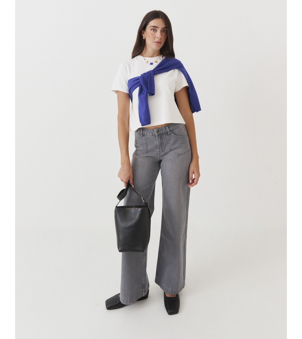 JEANS WIDE LEG BOLSILLOS GEOMÉTRICOS
