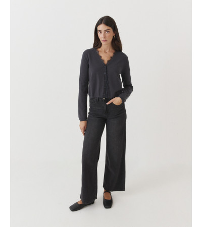 CARDIGAN CUELLO PICO ENCAJE