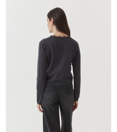 CARDIGAN CUELLO PICO ENCAJE