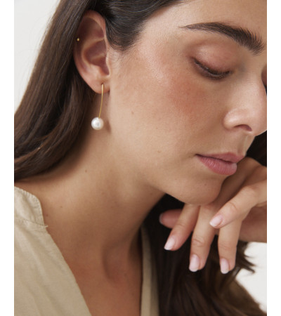Pendientes Colgantes con Perla para Mujer | MULAYA