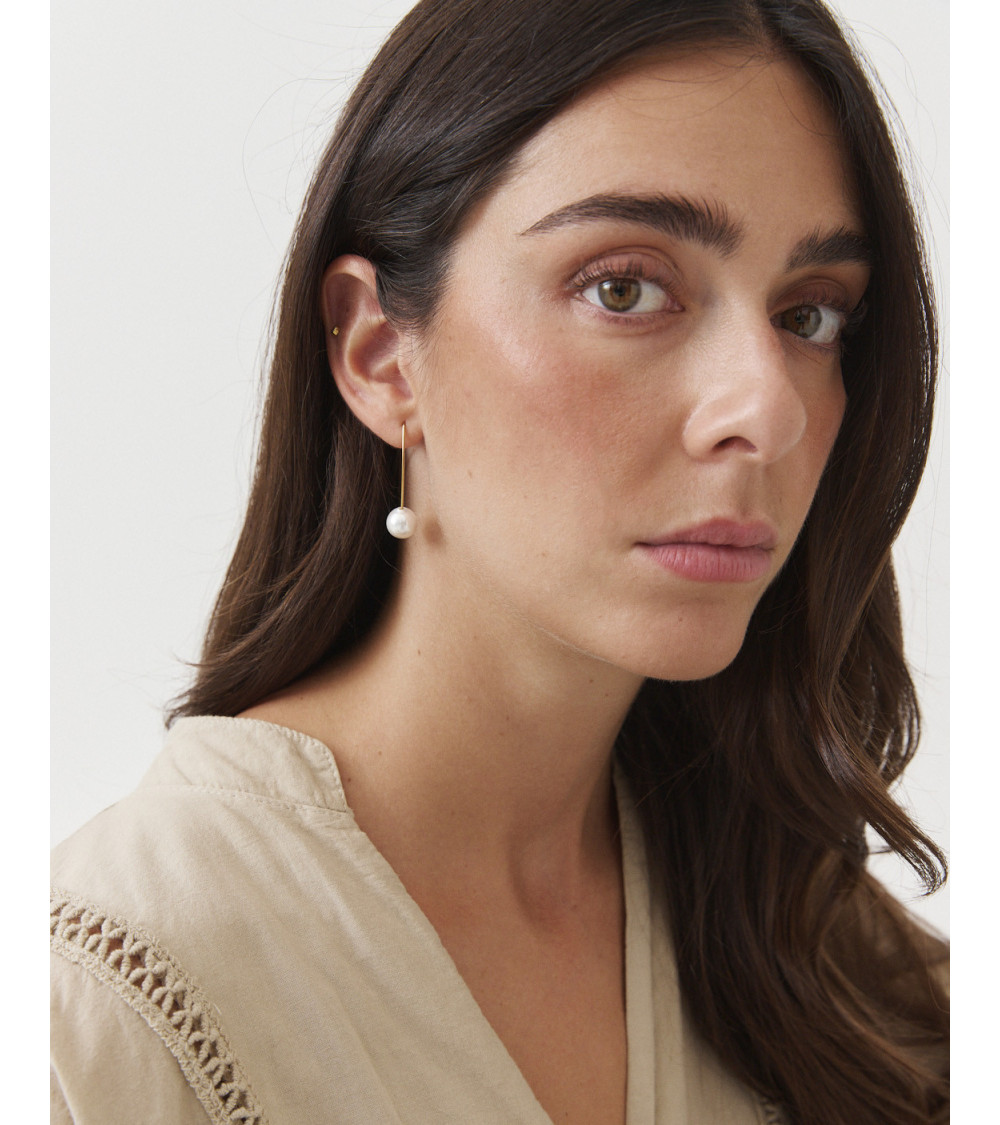 Pendientes Colgantes con Perla para Mujer | MULAYA