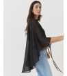 Capa Fluida con Transparencias y Cuello Redondo para Mujer | MULAYA