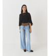 Capa Fluida con Transparencias y Cuello Redondo para Mujer | MULAYA