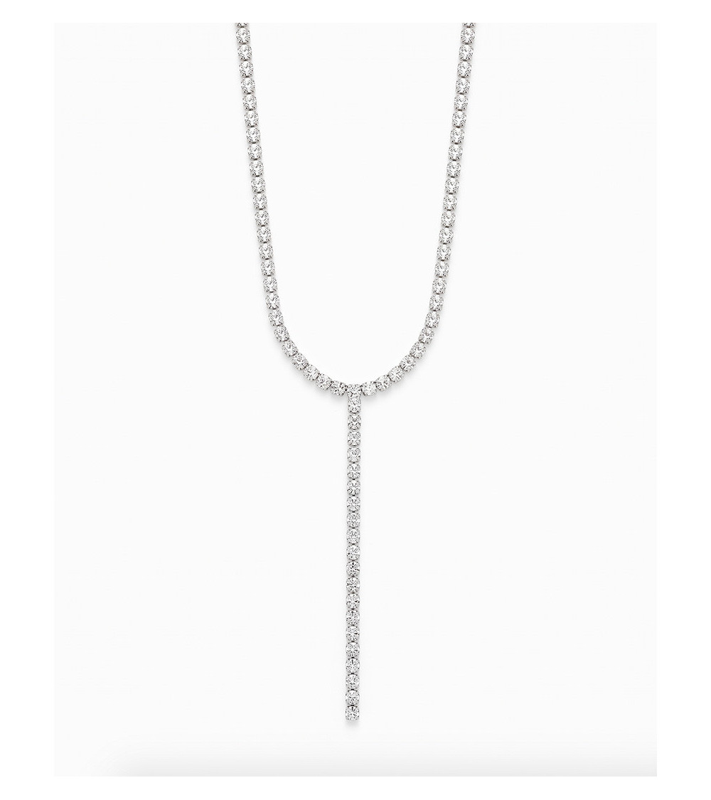 Collar Plateado Tipo Y con Cadena para mujer | MULAYA