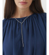Collar Plateado Tipo Y con Cadena para mujer | MULAYA