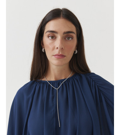 Collar Plateado Tipo Y con Cadena para mujer | MULAYA