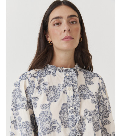 Blusa Oriental Bordada con Estampado de Flores para mujer | MULAYA