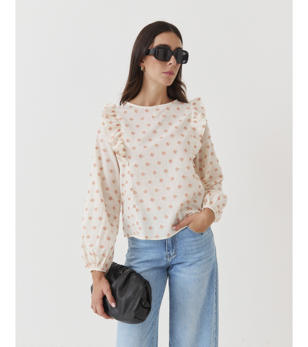 Blusa Bordada con Volantes para mujer | MULAYA